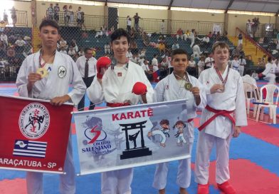 Karatecas do Colégio Salesiano conquistam 12 medalhas em duas competições